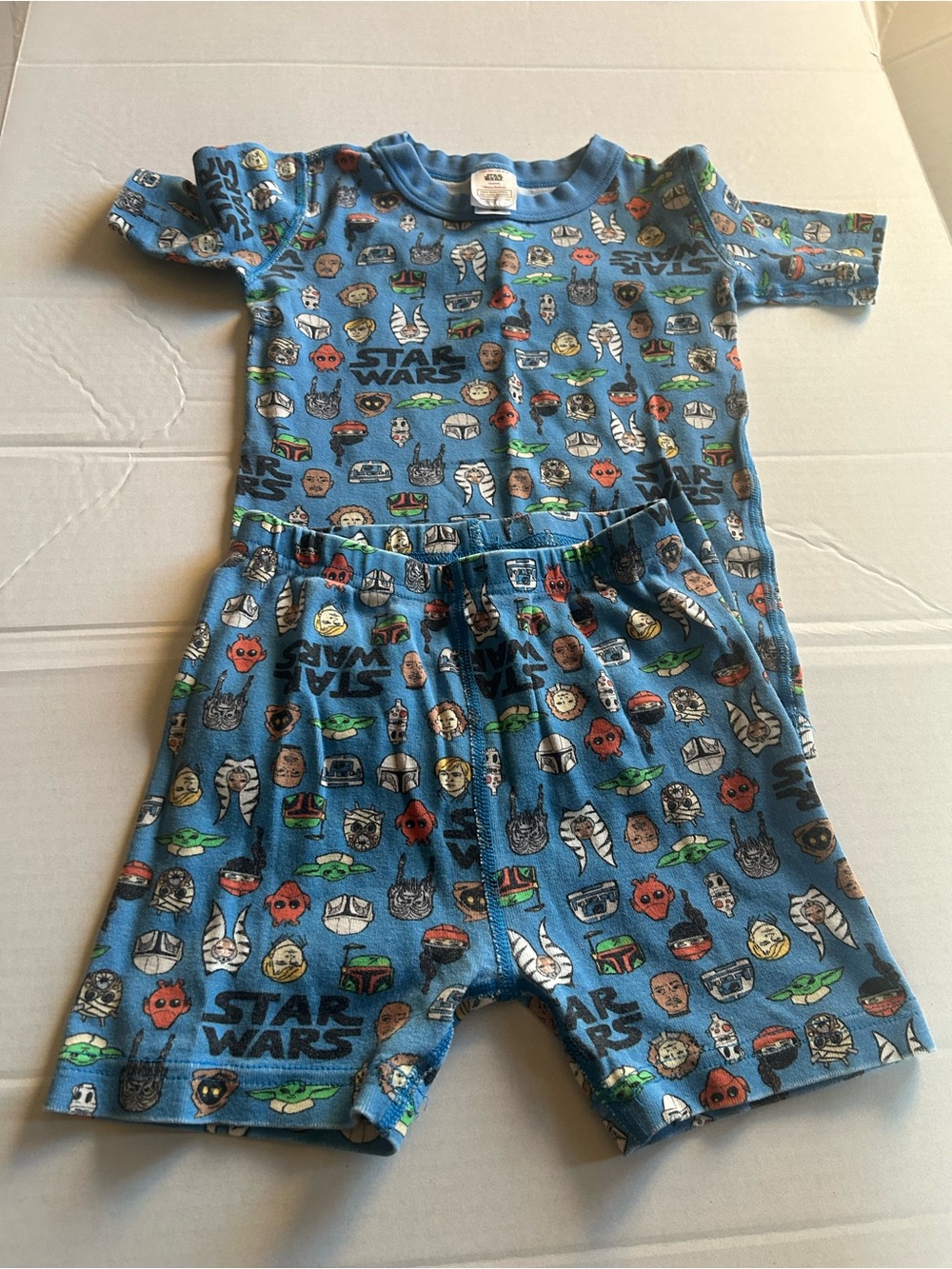 PLAY COND!!! Hanna Andersson Blue Star Wars Kids Pajama Set